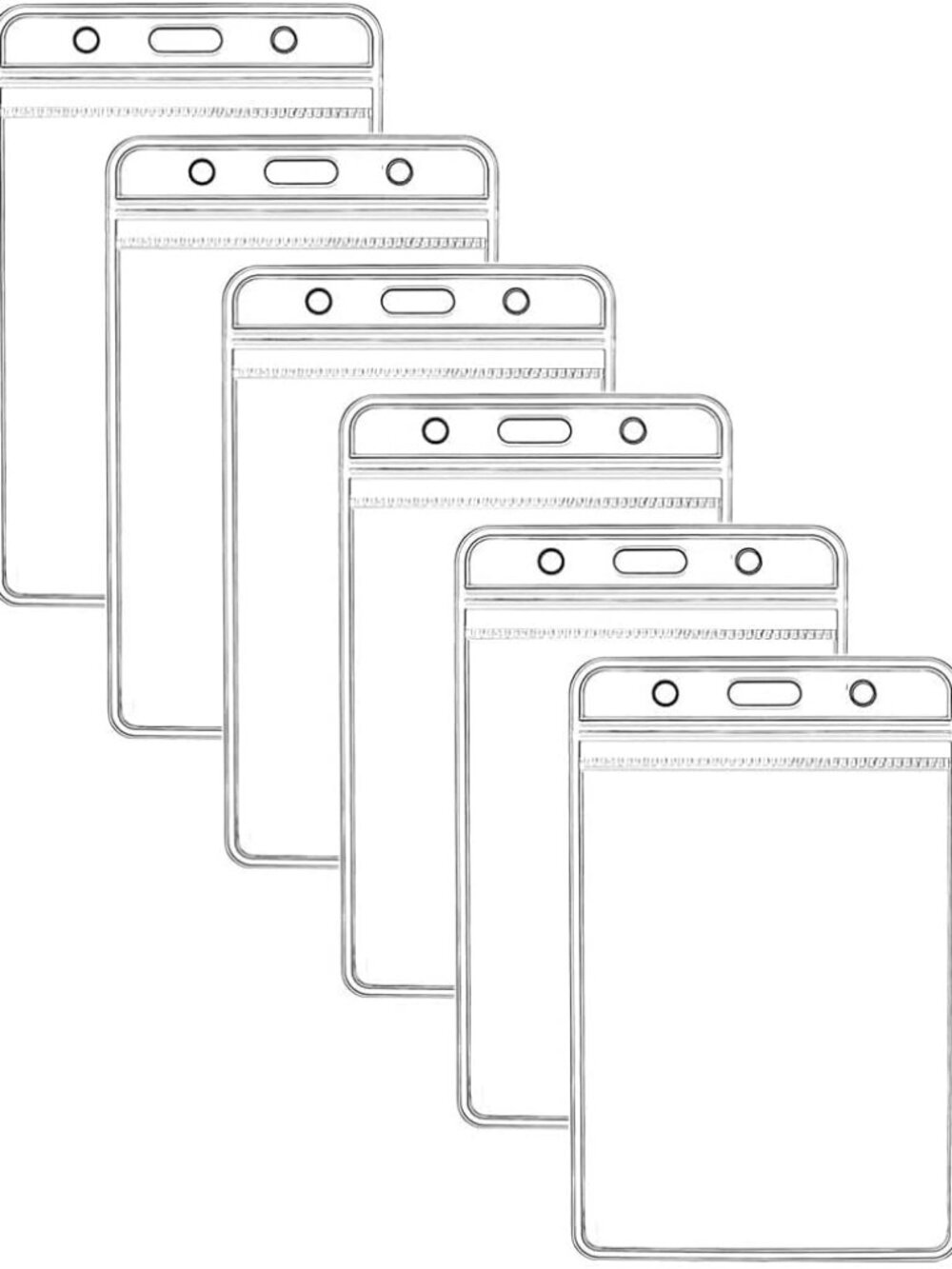 Vertical ID Badge Holders Sealable Waterproof Clear Plastic Holder, Fits RFID/Pr